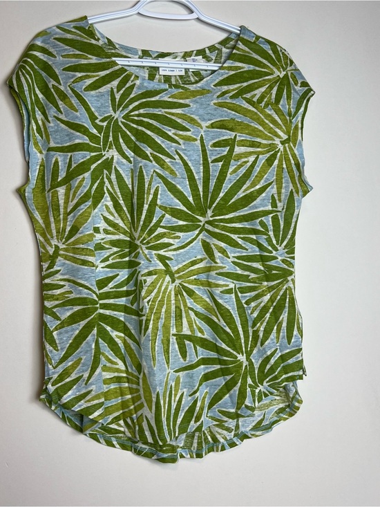 Sigrid Olsen Tops - EUC Sigrid Olsen 100% Linen Knit Palm Print T-Shirt - Size Large